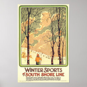 Vintage Winter Sports Travel Poster