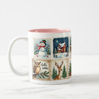 Vintage Winter Stamp Mug – Cosy Holiday Cup