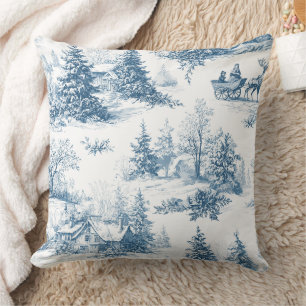 Vintage Winter Toile de Jouy - Classic Christmas Cushion