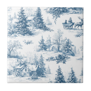 Vintage Winter Toile de Jouy - Classic Christmas Tile