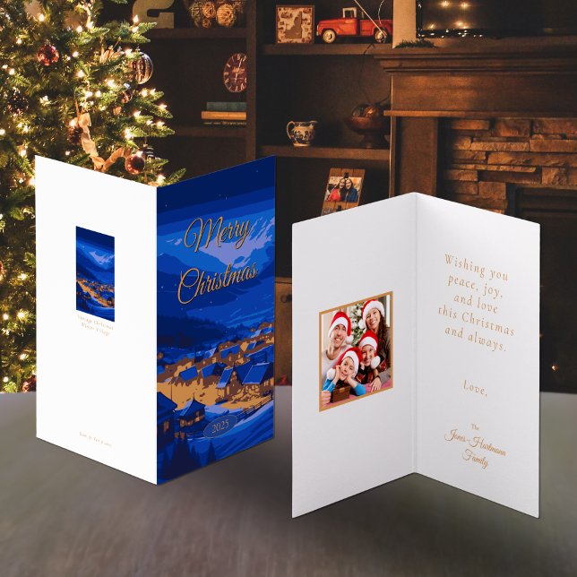 Vintage Winter Village Custom Christmas Card (Creator Uploaded)