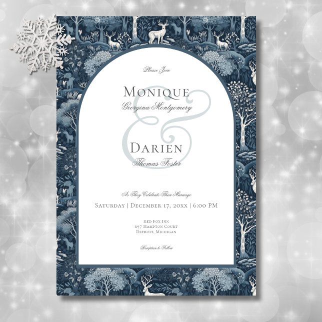 Vintage Winter William Morris Elegant Wedding Invitation (Vintage Winter William Morris Elegant Wedding Invitation)