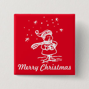 Vintage Winter Wonderland Christmas Carol 15 Cm Square Badge