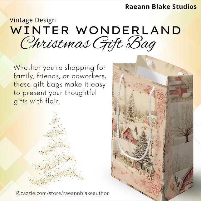Vintage Winter Wonderland Christmas Gift Bag (Creator Uploaded)