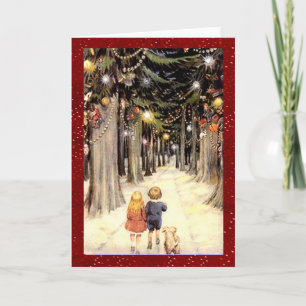 Vintage Winter Wonderland Christmas Holiday Card