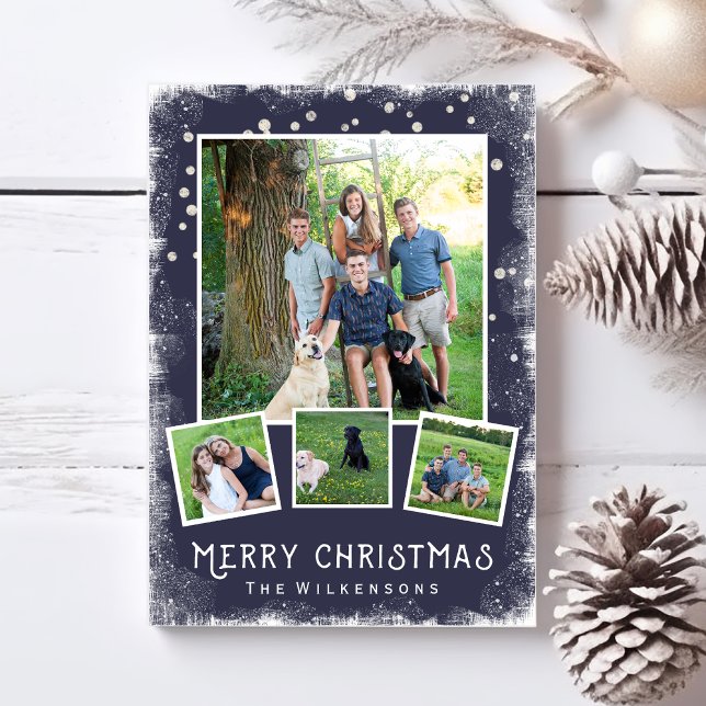 Vintage Winter Wonderland Christmas Photo Collage Holiday Card (Creator Uploaded)
