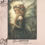 Vintage Winter Woodland Fairy with Floral Crown  Tissue Paper<br><div class="desc">Bring a touch of enchanting beauty to your seasonal projects with this Vintage Winter Woodland Fairy with Floral Crown design. Perfect for adding a whimsical charm, this artwork captures a serene fairy adorned with a delicate floral crown, standing amidst a wintery woodland setting. Her soft, graceful pose and intricate details...</div>