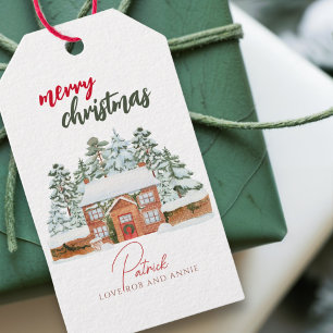 Vintage Winter Woodland Rustic Merry Christmas Gift Tags