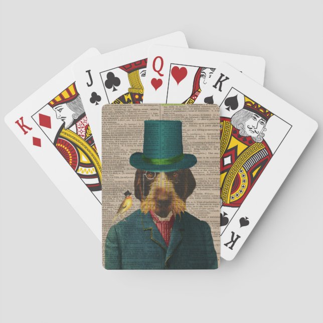 Vintage Wirehaired Pointing Griffon Playing Cards (Back)