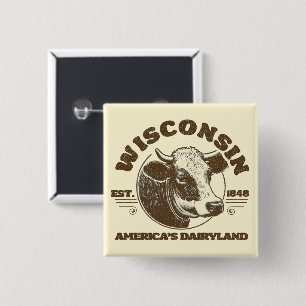 Vintage Wisconsin 15 Cm Square Badge