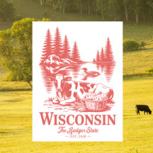 Vintage Wisconsin Badger State Cow