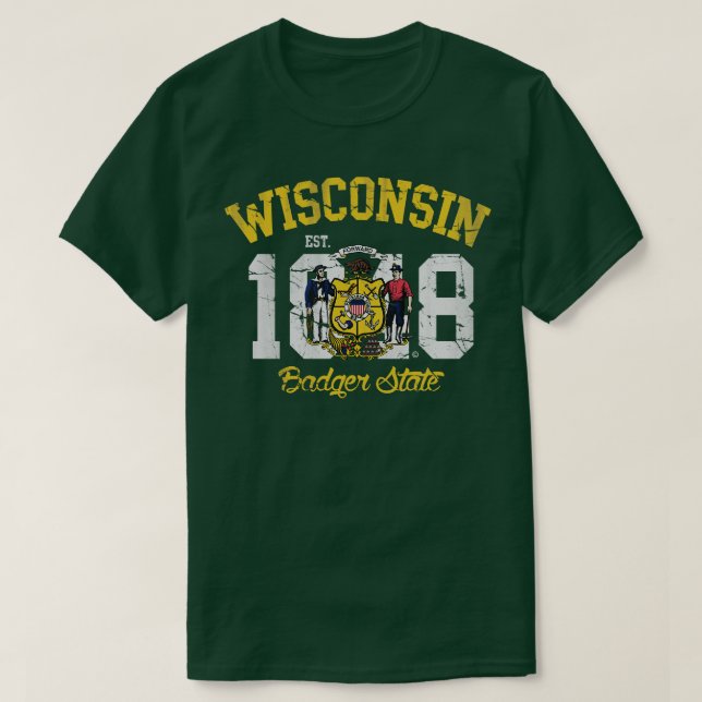 Vintage Wisconsin Badger State T-Shirt (Design Front)