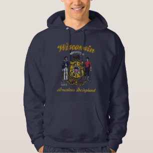 Vintage Wisconsin Flag America's Dairyland Hoodie