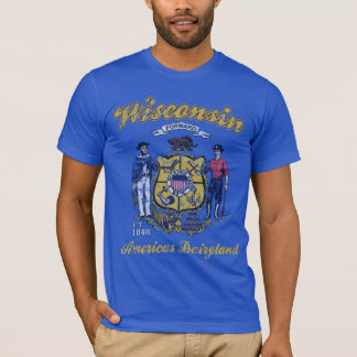 Vintage Wisconsin Flag America's Dairyland T-Shirt
