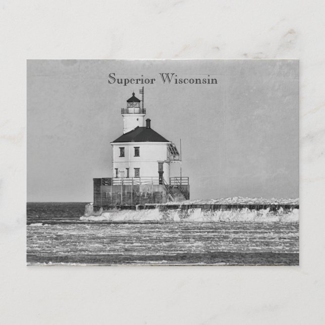 Vintage Wisconsin Lighthouse Postcard (Front)