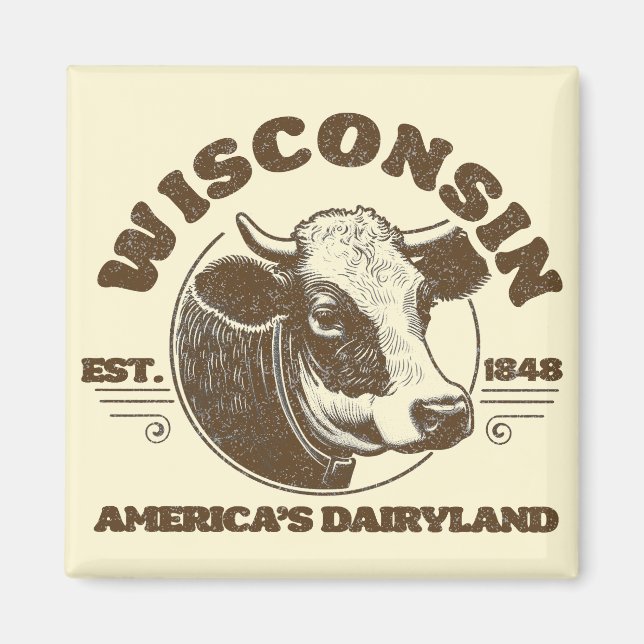 Vintage Wisconsin Magnet (Front)