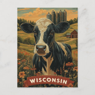 Vintage Wisconsin Patriotic Spirit  Postcard