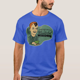 Vintage Wisconsin Tourist Frog Weird Kid TShirt