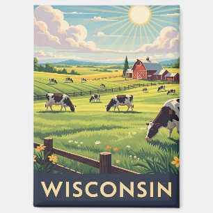Vintage Wisconsin travel Magnet