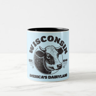 Vintage Wisconsin Two-Tone Coffee Mug