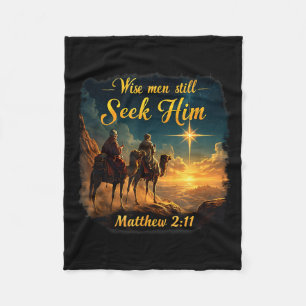 Vintage Wise Men Still Seek Him Jesus 3 Kings Chri Fleece Blanket