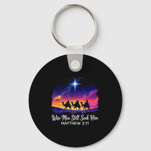 Vintage Wise Men Still Seek Him Jesus Faith 3 King Key Ring