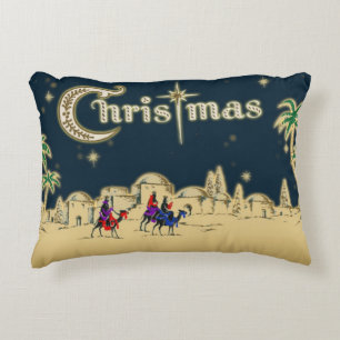 Vintage Wisemen/Desert Religious Christmas Decorative Cushion