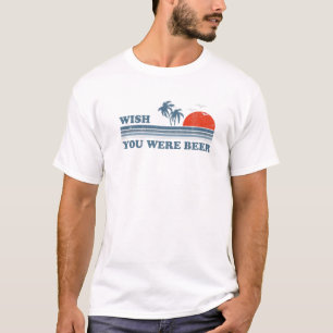 Vintage Wish You Were Beer Beach Retro Sunset 70'S T-Shirt