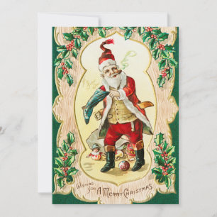 Vintage Wishing you a Merry Christmas (1910) Holiday Card