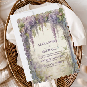 Vintage Wisteria Garden Wedding Invitation