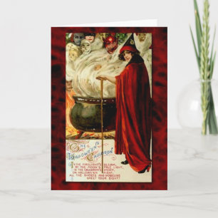 Vintage Witch and Cauldron Card