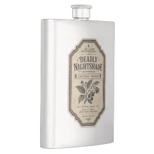 Vintage Witch Apothecary Potion Hip Flask