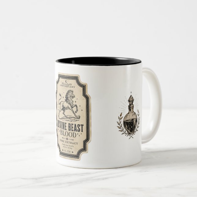 Vintage Witch Apothecary Potion Label Coffee Mug (Front Right)