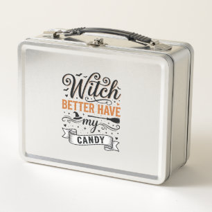 Vintage Witch Better Have My Candy Halloween Desig Metal Lunch Box