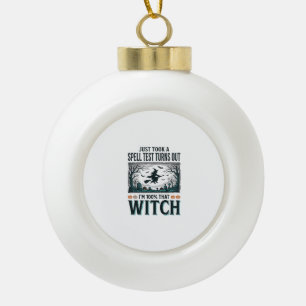 Vintage Witch DNA Humour Halloween Vector Design_1 Ceramic Ball Christmas Ornament