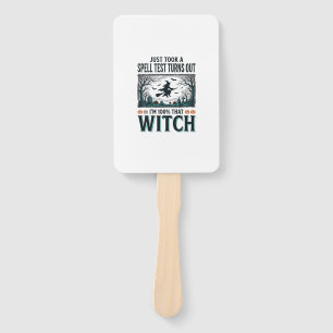 Vintage Witch DNA Humour Halloween Vector Design_1 Hand Fan
