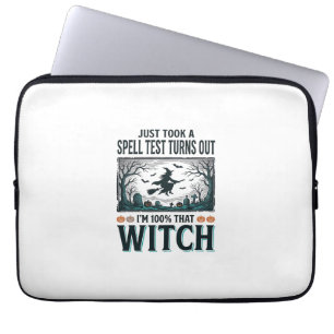 Vintage Witch DNA Humour Halloween Vector Design_1 Laptop Sleeve