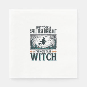 Vintage Witch DNA Humour Halloween Vector Design_1 Napkin