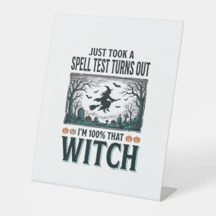 Vintage Witch DNA Humour Halloween Vector Design_1 Pedestal Sign