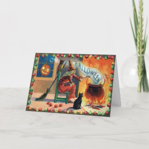 Vintage Witch Halloween Card