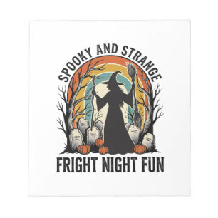 Vintage Witch Halloween Graveyard Silhouette Art_1 Notepad