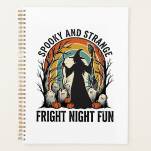 Vintage Witch Halloween Graveyard Silhouette Art_1 Planner
