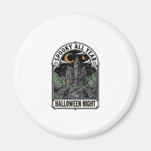 Vintage Witch Halloween Haunted House Shirt_1 Magnet