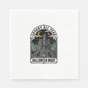 Vintage Witch Halloween Haunted House Shirt_1 Napkin
