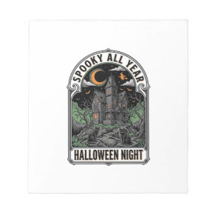 Vintage Witch Halloween Haunted House Shirt_1 Notepad