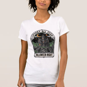 Vintage Witch Halloween Haunted House Shirt_1 T-Shirt
