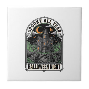 Vintage Witch Halloween Haunted House Shirt_1 Tile