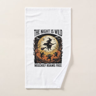 Vintage Witch Halloween Moonlit Mischief Graphic_1 Hand Towel