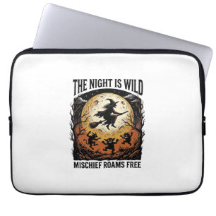 Vintage Witch Halloween Moonlit Mischief Graphic_1 Laptop Sleeve