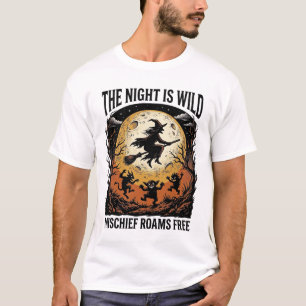 Vintage Witch Halloween Moonlit Mischief Graphic_1 T-Shirt